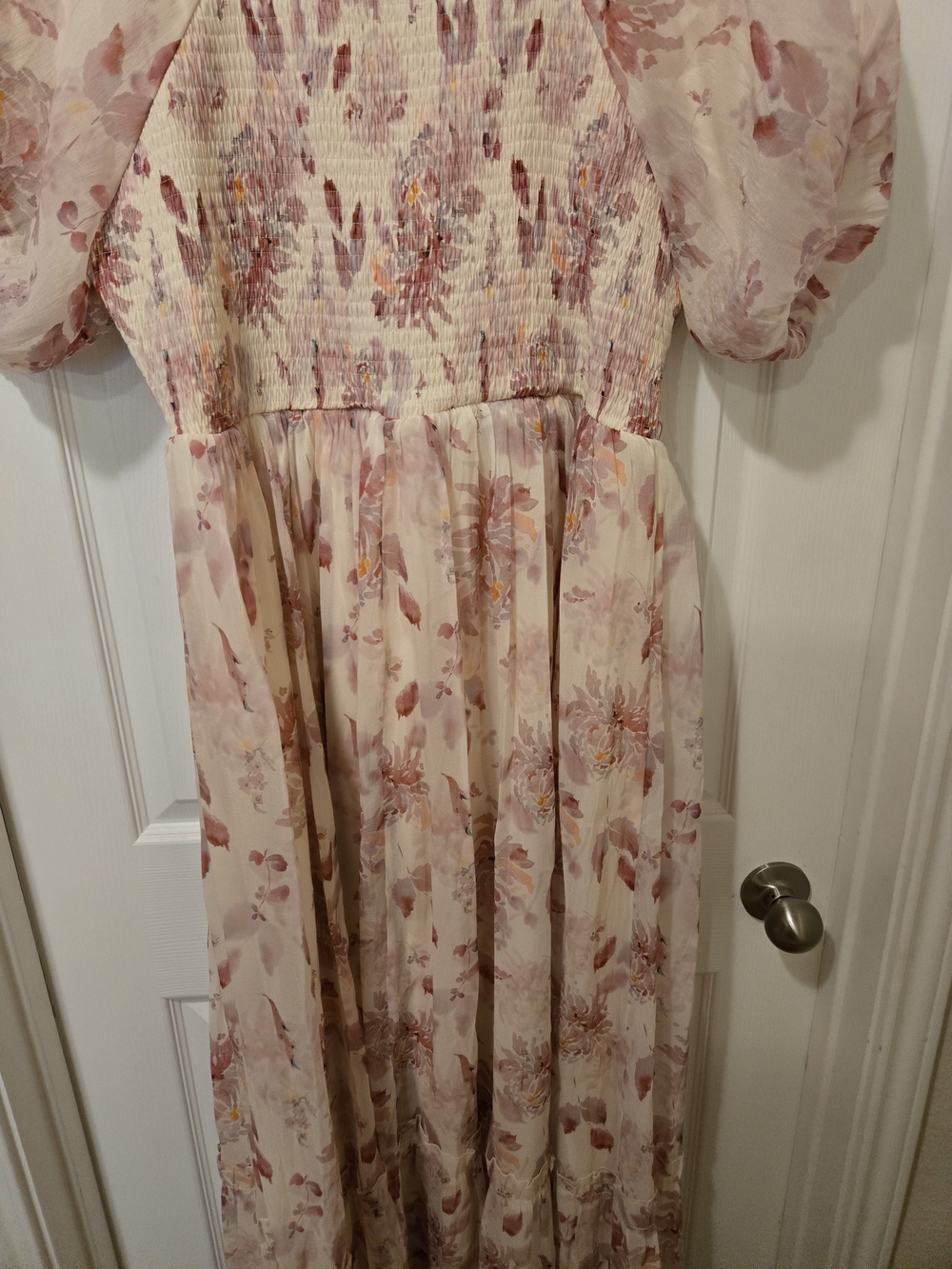 Polagram Cream Maxi Dress with Pink Floral Print - Picture 11 of 13
